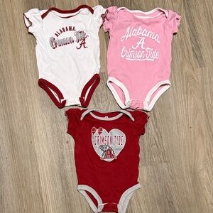 Alabama Crimson Tide Baby Bodysuit Set - Red, White, Pink